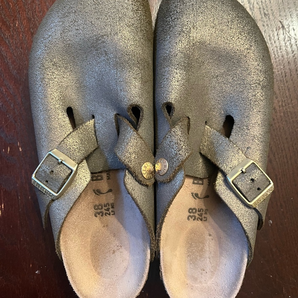 Birkenstock Brushed Metallic Gold Boston